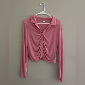 Garage pink button up top